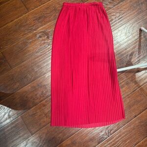 Banana Republic Red Pleated Midi Skirt Cocktail
